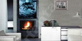 Панно с подсветкой. Светодиодная подсветка. Стекло прозрачное. Стекло закаленное. Интерьер каминного зала