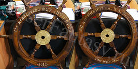 Штурвал. Гравировка дерева. Сувениры. Призы