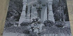 Гравировка на граните "Габбро диабаз" 600х1200х50мм. Фото. Тексты. Любое изображение