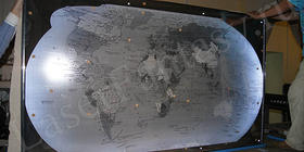 Оформление интерьеров офисов и кабинетов. Карта Мира. 2000х1200х8мм