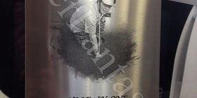 golf club - гравировка на металле с фотографией на память 200х300х3мм