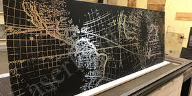 Карта на шлифованном металле 700х2000х3мм в графическом изображении