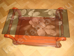 Лазерная гравировка на стеклянной столешнице 1100х600 мм